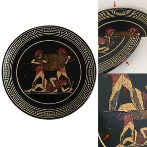 Vintage Kutahia Athens Handmade Ancient Greek Fighter Hanging Decorative Plate